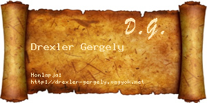 Drexler Gergely névjegykártya